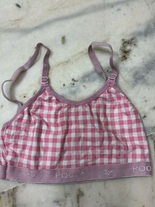 Pink Gingham Sports Bra