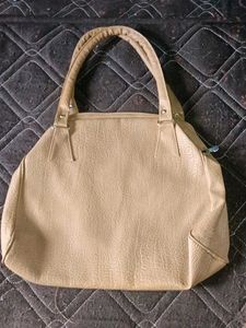 Tan Faux Leather Shoulder Bag