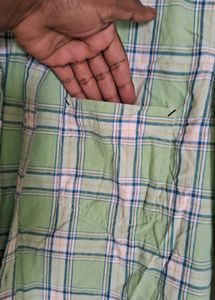 Men's Green Plaid Long Sleeve Shirt