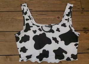 Cow Print Crop Top