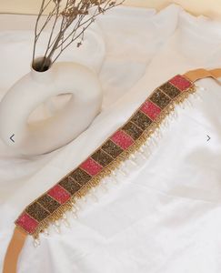 Partywear Beaded &amp; Pearl Embellished Belt