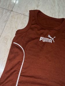 Puma Brown Sleeveless T-Shirt