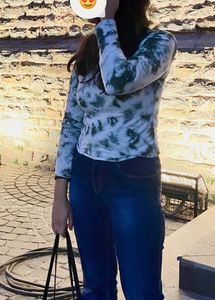 Tie-Dye Long Sleeve Mock Neck Top