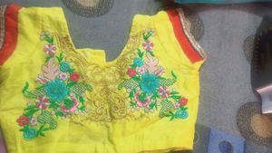 Beautiful Saree Yellow And Rama Green Combination