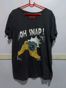 Black Unisex Free-Size Tshirt OH SNAP
