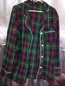 Green Tartan Plaid Shirt (Women XL)