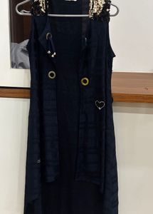 Stylish Navy Blue Ethnic jacket