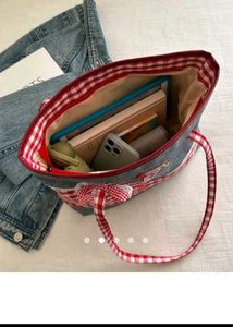 Cute Cherry Gingham Tote Bag Savana