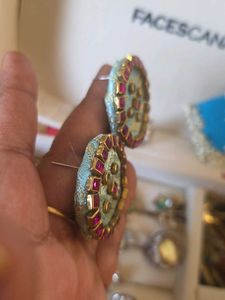 Stunning Blue &amp; Pink Stud Earrings