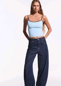 Cute Baby Blue Spaghetti Strap Crop Top