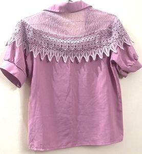 New Stylish Lace Trimmed Top