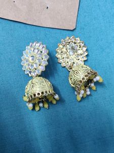 Golden Jhumka Earrings