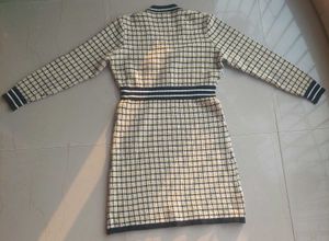 Korean Mini Plaid Knit Dress