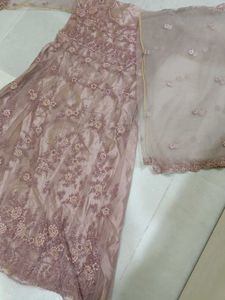 Net Un Stitched Gown