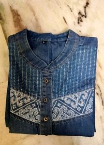 Embroidery Denim Kurta