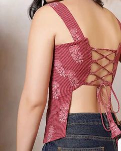 Backless Printed Sleeveless Top