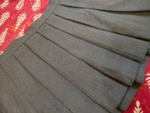 Grey Pleated Skirt