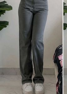 Grey Wide Leg Jeans