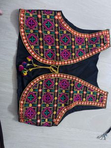 Traditional Black Kutchi Mirror-Work Ethnic Koti /