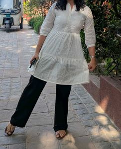 Elegant White Chikankari dress