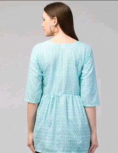 Light Blue Embroidered Kurta