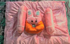 Cute Pink Bunny Baby Bedding Set