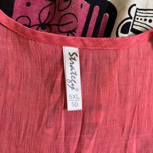 Coral Pink Embroidered Kurta