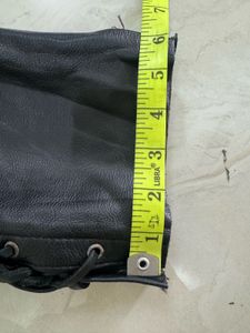 Black Lace-Up Faux Leather Pants