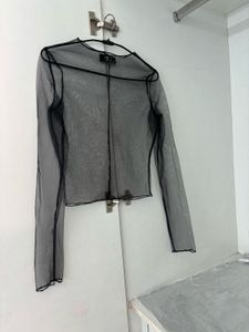 MYWISHBAG SHEER-MESH BLACK TOP