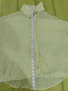 Chic Yellow Textured Button-Up Shirt