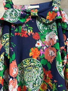 Navy Floral Cold Shoulder Blouse