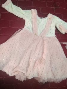 Cute Peach and white frock