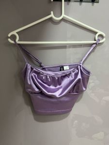 Satin Ruched Crop Top