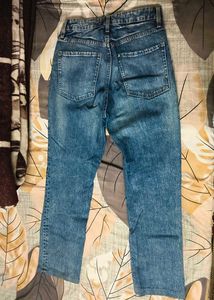 H&amp;M High Waist Slim Straight Blue Jeans