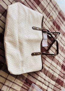 Stylish White Tote Bag