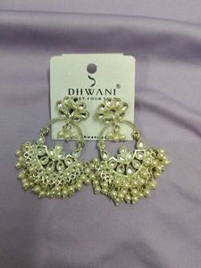 Dhwani Pearl &amp; Stone Jhumka Earrings🤩
