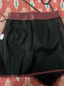 asymmetrical faux leather skirt