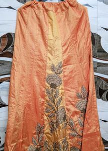 Elegant Orange Embroidered Skirt