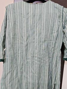 Elegant Striped Kurta with Embroidery
