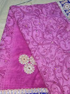 Beautiful Purple Embroidered Saree