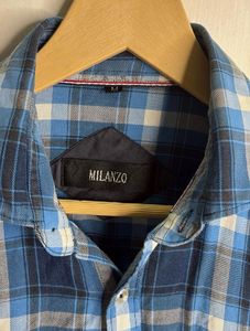 Men's Blue Plaid Long Sleeve Shirt