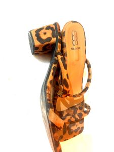 Block Heels In Brown And Black Color