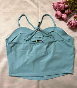 Ruched Blue Camisole Top