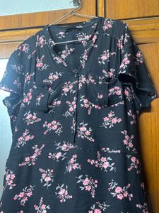 Chic Black Floral Midi Dress