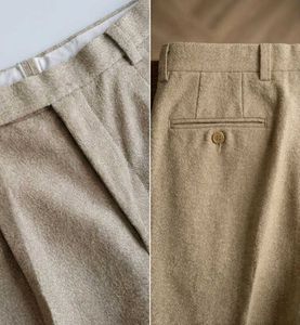 Men's Vintage Tan Pleated Formal Trouser