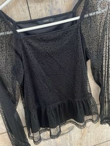 Black Polka Dot Top