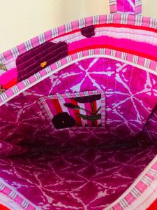 Floral Striped Tote Bag