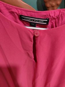 Bright Pink Chiffon Tunic Top