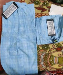 Blue Plaid Crop Top &amp; Pants co-set