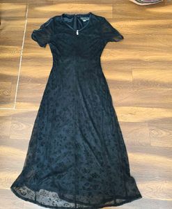 Elegant Black Lace Overlay Dress